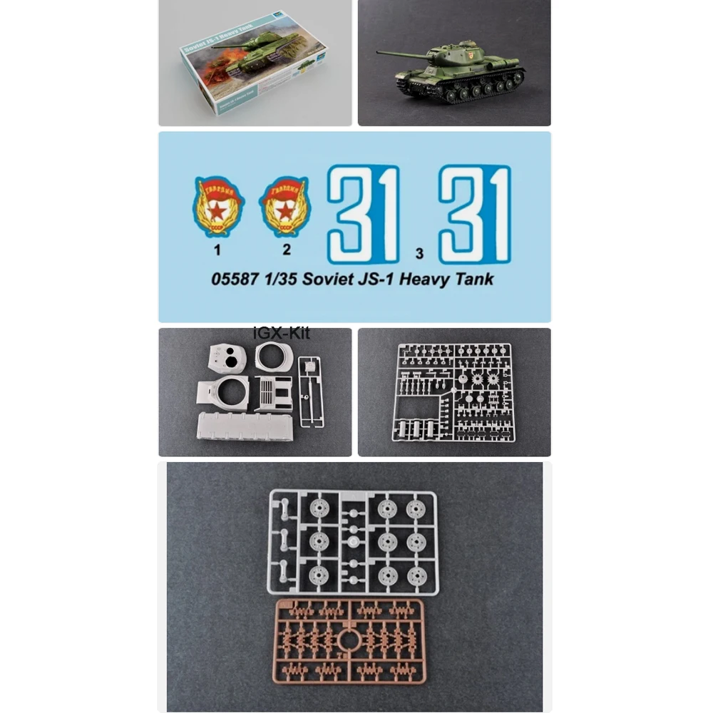 

Trumpeter 05587 1/35 Scale Soviet JS1 JS-1 Heavy Tank Military Assembly Plastic Toy Gift Handcraft Display Model Building Kit