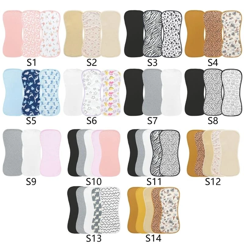 

J15U 5 шт./3 шт. мягкие детские салфетки для отрыжки, хлопковые дышащие удобные нагрудники для прорезывания зубов