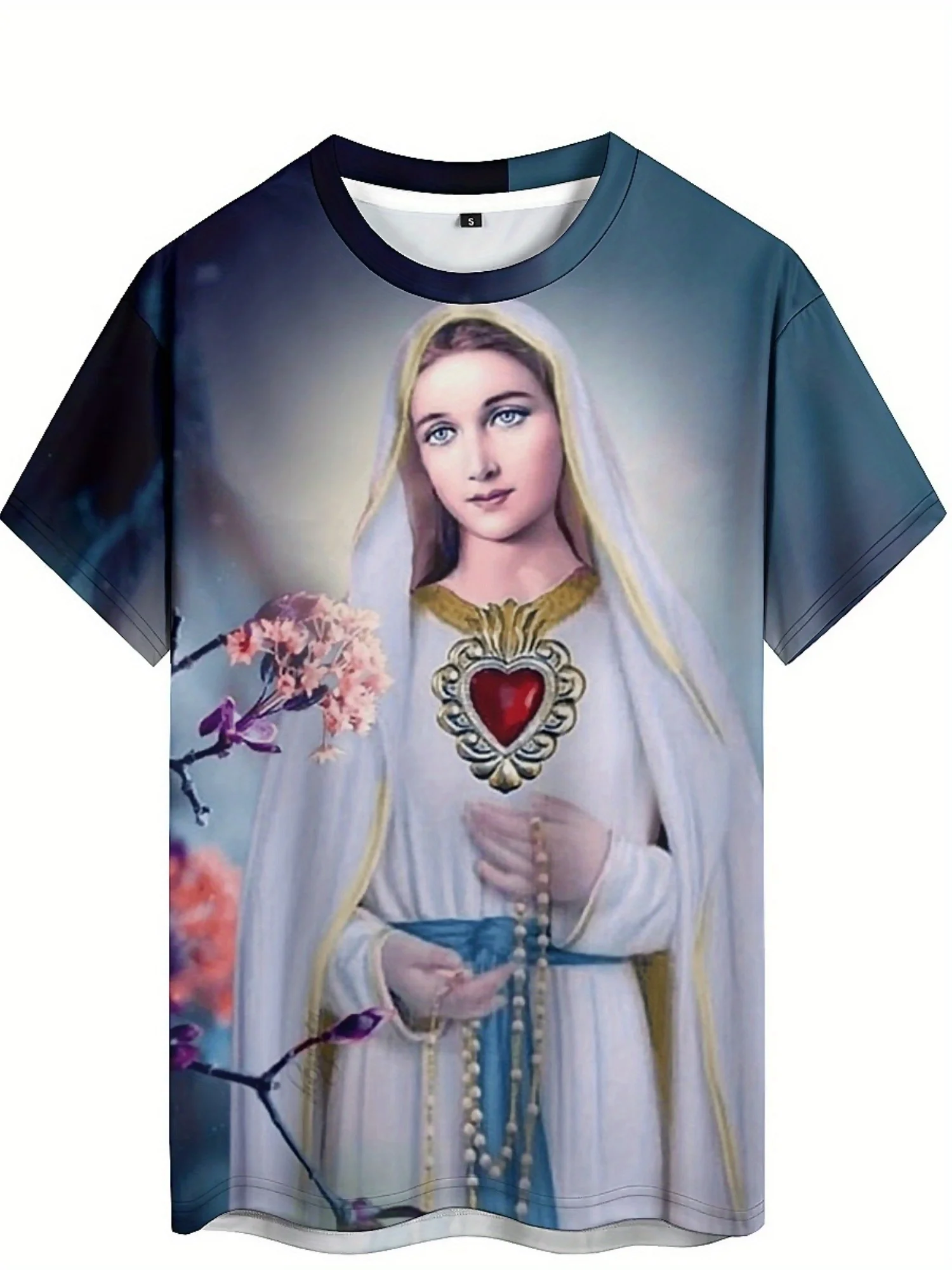 ثلاثية الأبعاد طباعة يسوع تي شيرت الرجال الصيف مثير ثلاثية الأبعاد طباعة الدينية تي شيرت البوليستر متماسكة الجولة الرقبة قصيرة الأكمام المحملة