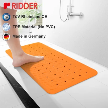 RIDDER 욕실매트흡입 컵 및 배수구 포함, 38*80cm 곰팡이 방지 TPE 물결 모양 욕실발매트욕실미끄럼방지매트 