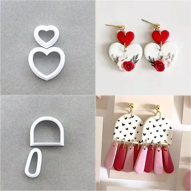 Hollow Polymer Clay Cutter Molds Leaf/Butterfly Bow Architectural Style Embossing Clay Tools for Jewelry Earring Making Tools