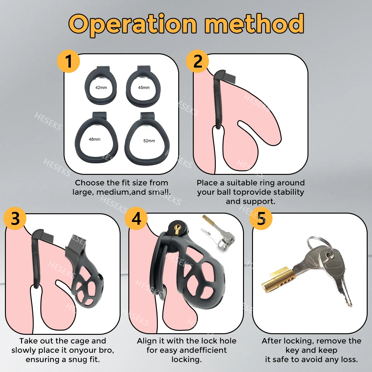 HESEKS ذكر العفة قفص الجنس لعب سيسي Femboy المبتدئين شقة العفة قفص حزام قفص القضيب رجل قفل حلقات القضيب الرجال السلع الكبار #6