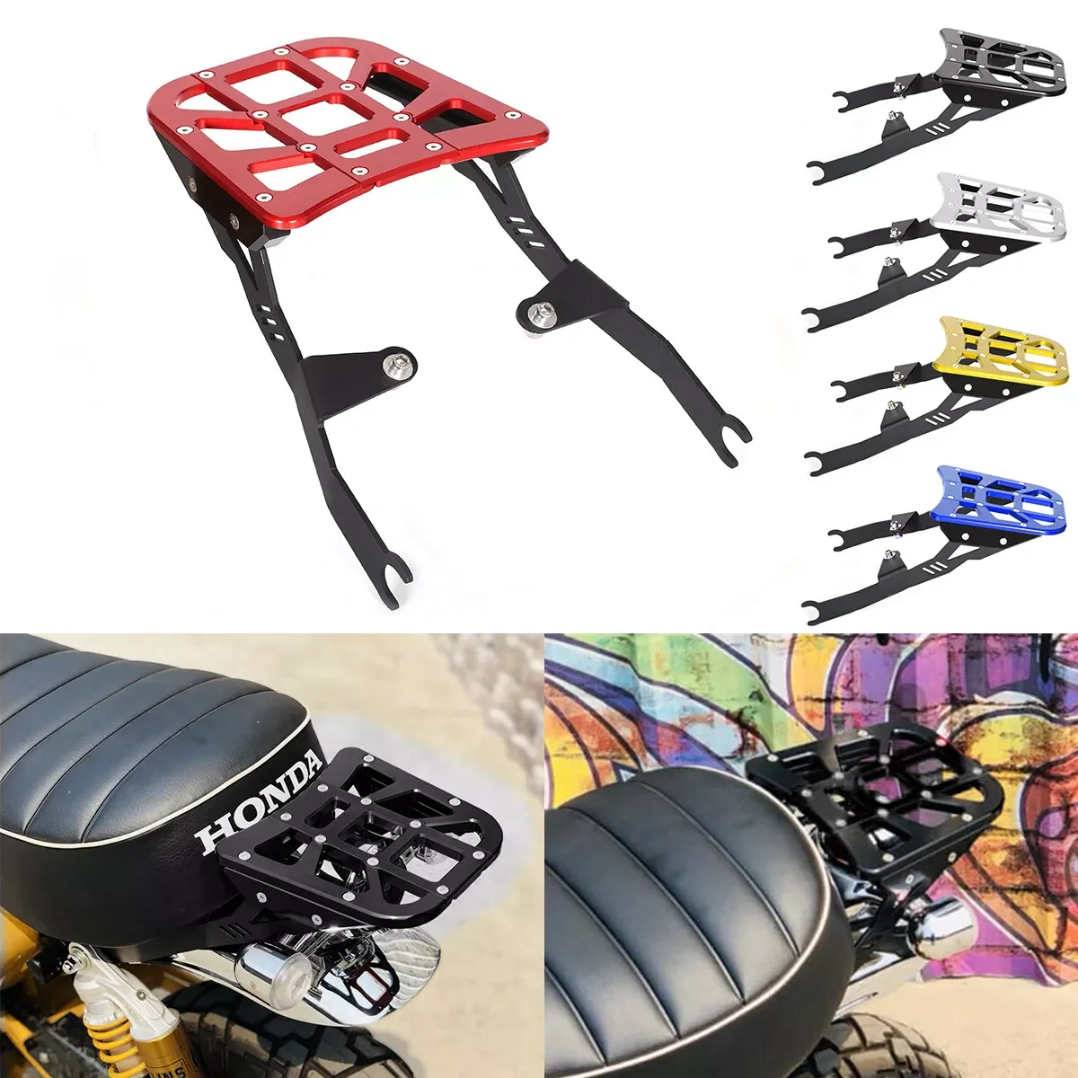 

For Honda Monkey 125 JB02 JB03 2018-2024 Rear Cargo Top Tail Rack Carrier Luggage Fit