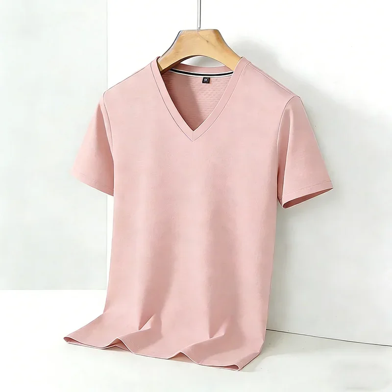 Men's Comfortable V-Neck Short Sleeve T-Shirt 2026 Casual Daily Office Summer Fashion Men's Top