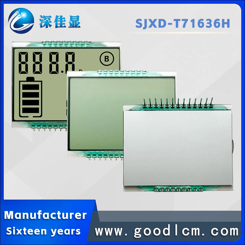 custom segment T71636H display Cheap price TN positive 3.0v segment displays screen  lcd 7 monochrome segment lcd display