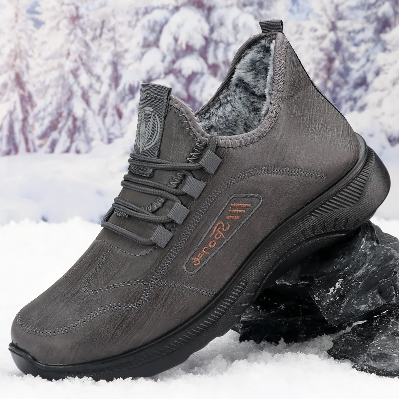 Winter men's  middle-aged and elderly people, old Beijing cloth shoes, men's style, with added fleece  thickened for warmth