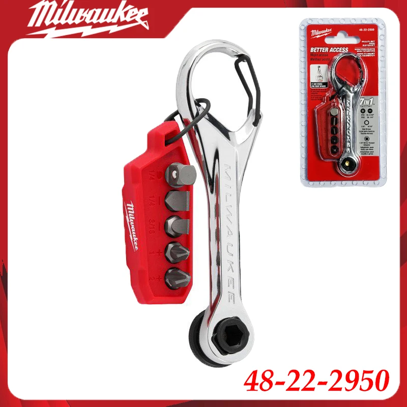 Milwaukee 48-22-2950 Kompakter Ratschenschraubendreher-Satz Robustes Taschenwerkzeug für Elektriker & Reparaturen Unterwegs
