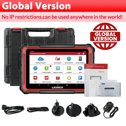 Диагностический сканер LAUNCH X431 PRO ELITE 8 дюймов для автомобилей, OBD/OBD2, CAN FD/DOIP, кодирование ЭБУ, двунаправленная связь, аналог CRP919E BT