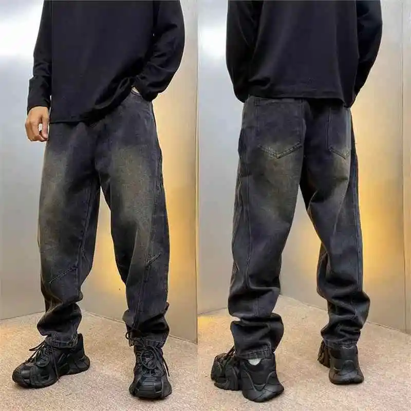 

Men's Jeans Retro Loose Old Wide-leg Autumn Winter Harlan Pants High Street Menswear Clothing Clearance Brand Baggy Trousers Men