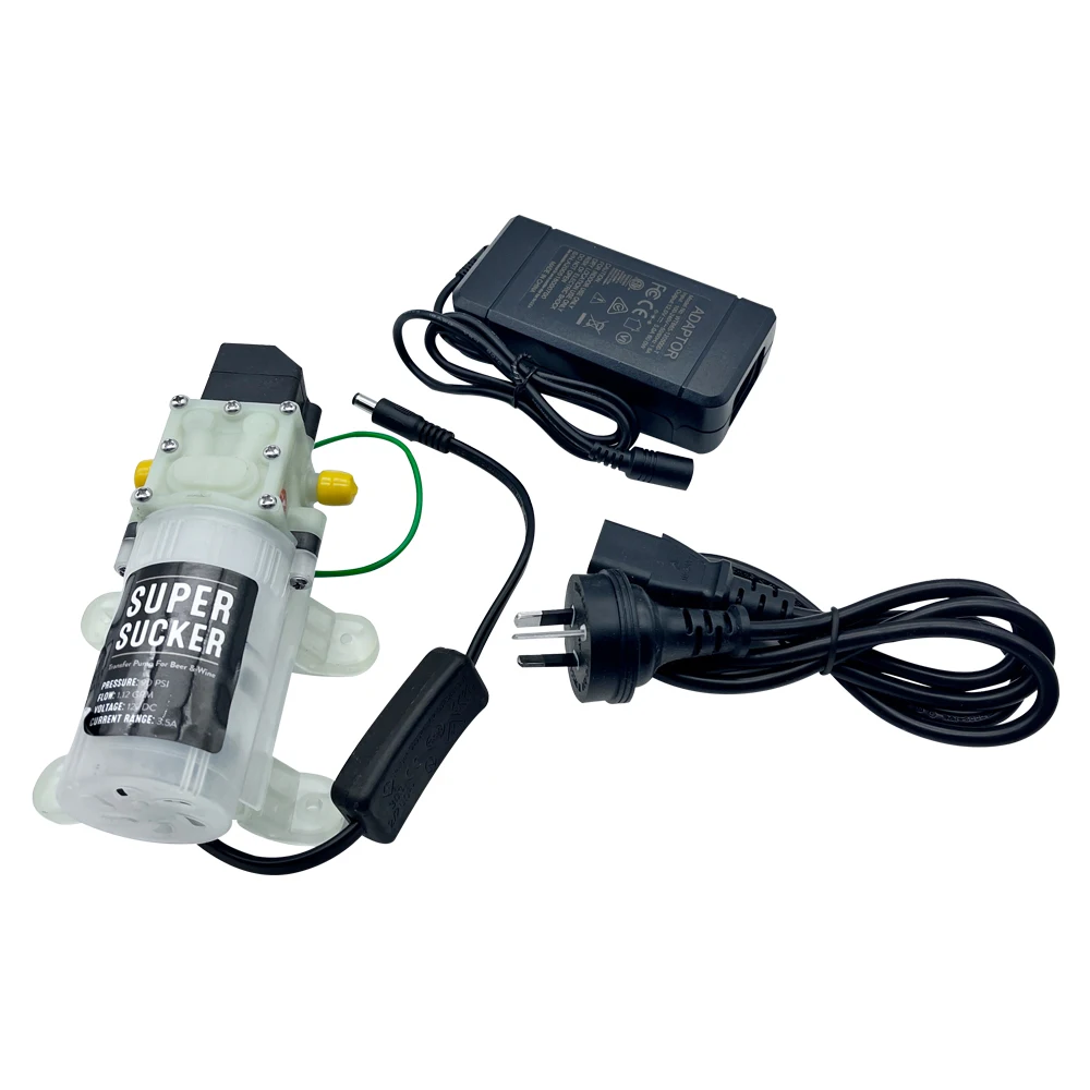 KegLand Siphon Pump (12V, 3.5A,4.0LPM, 90psi) Including Power Supply(CE,UL,SAA)