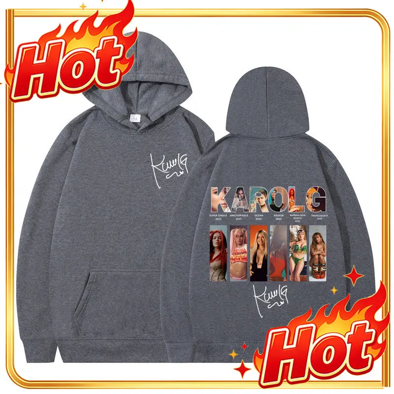 Singer Karol G Tropicoqueta 2025 Album Cover Hooded Sweatshirts Man Woman Hip-hop Winter Fashion Hoodies Aesthetics Pullover Top