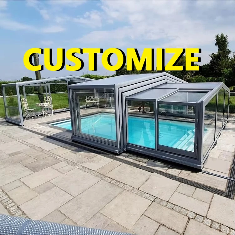 Any Size Custom Telescopic Sunroom Aluminum Alloy Frame Snow Resistant Weatherproof Outdoor Villa Garden Backyard Shelter