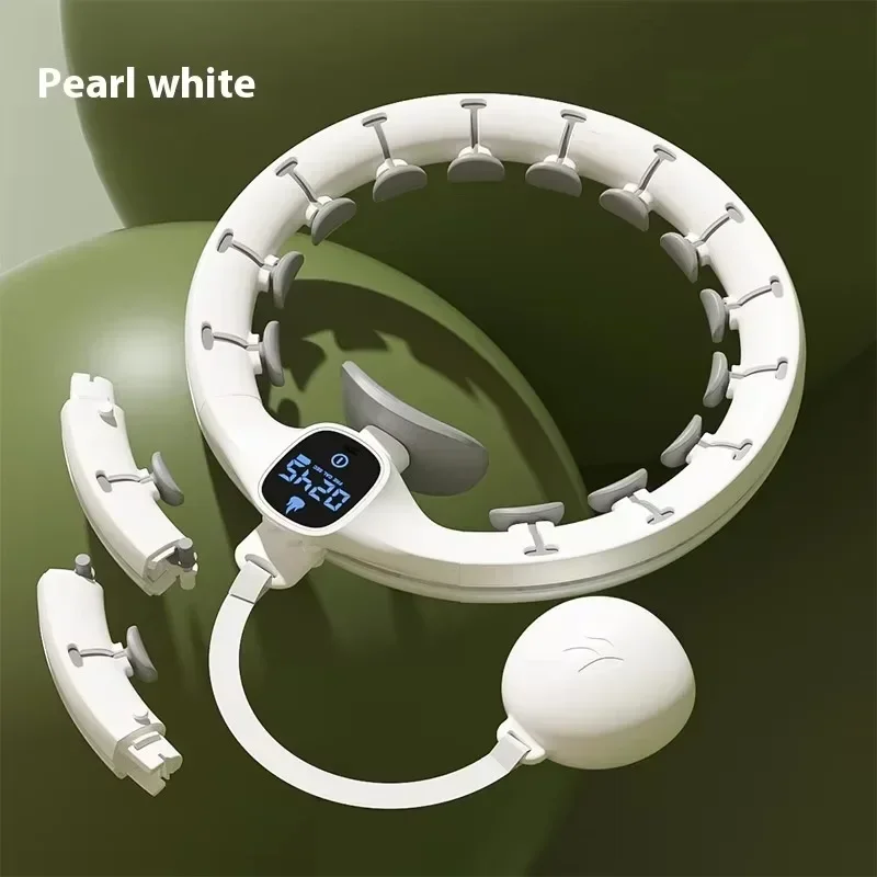 حلقة رياضية ذكية، حلقة لياقة تدليك رياضية صامتة مع شاشة LED، وزن قابل للتعديل، ممارسة اللياقة البدنية، فقدان الوزن