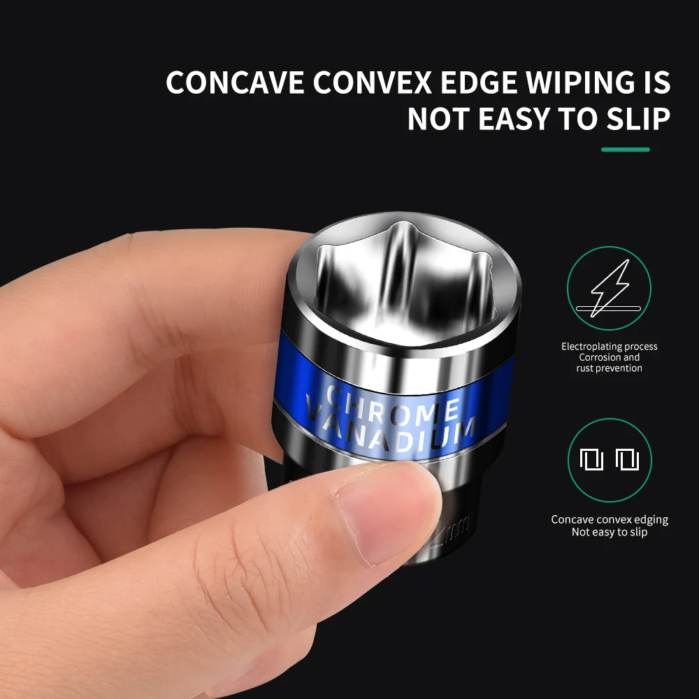 1/2inch Socket 8-32mm Hexagonal Socket Screw Ratchet Wrench Matching Electrical Wrench Extension Rod 1/2 Socket Connecting Rod