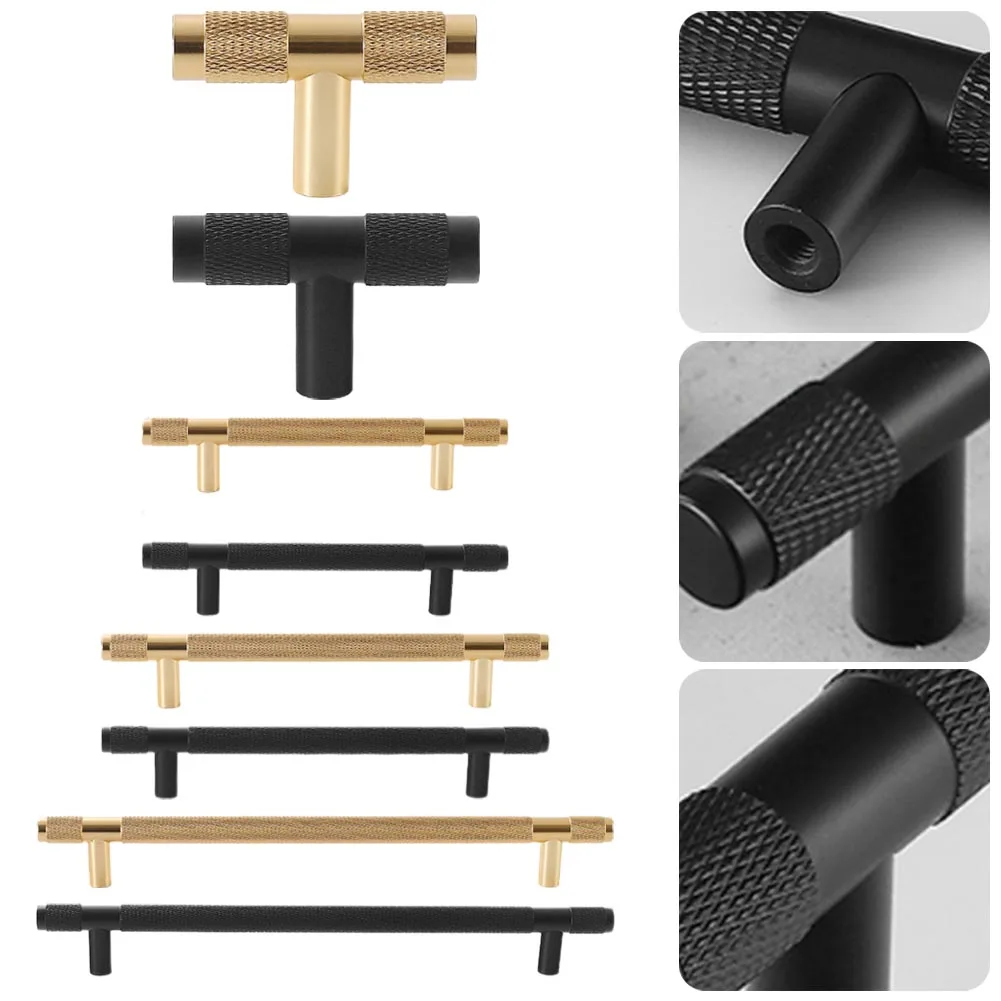 Rust Proof Aluminum Alloy Knurled T Bar Handle Texture Design for Comfortable Use Suitable for 20mm Thick Doors or Drawers