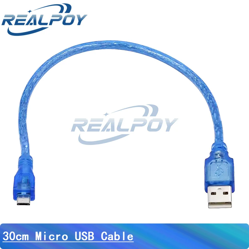 Immagine 5: Cavo USB da 30 cm per Uno R3/Nano/MEGA 2560/Leonardo/Pro micro/DUE Blu Tipo A di alta qualità USB/Mini USB/Micro USB 0,3 m per Arduino