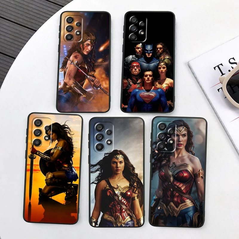 W-Wonders Womans Superhero For Samsung A53 A52 A33 A32 A51 A71 A21S A13 A73 A55 A22 A23 A35 A72 A54 A12 5G Black Soft