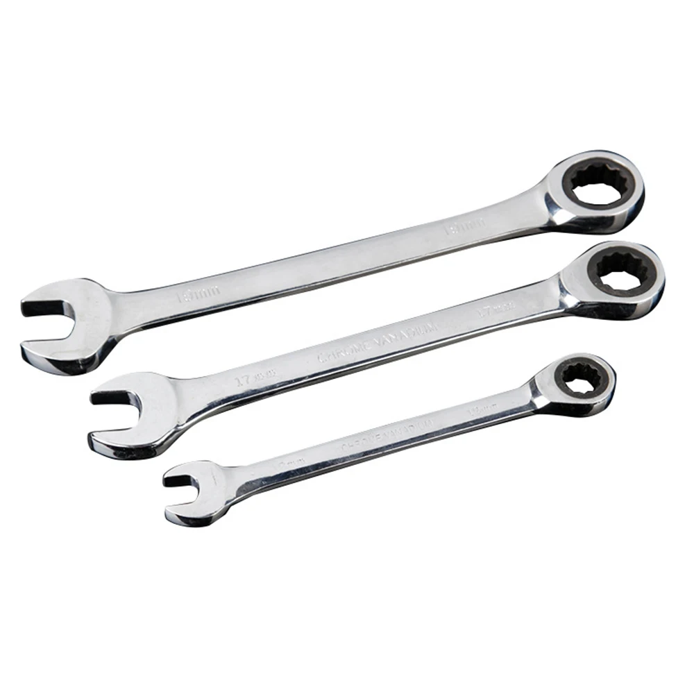 6mm~32mm Dual-purpose Torx Open Ratchet Wrench Chrome Vanadium Steel Multifunctional Quick Mirror Wrench Double-headed Tool