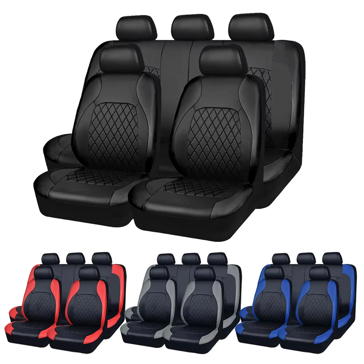 

Universal Fit Most Car PU Leather Car Seat Covers Airbag Compatible Car Interior Accessories Front/ Rear/ Full Set Cover Cushion