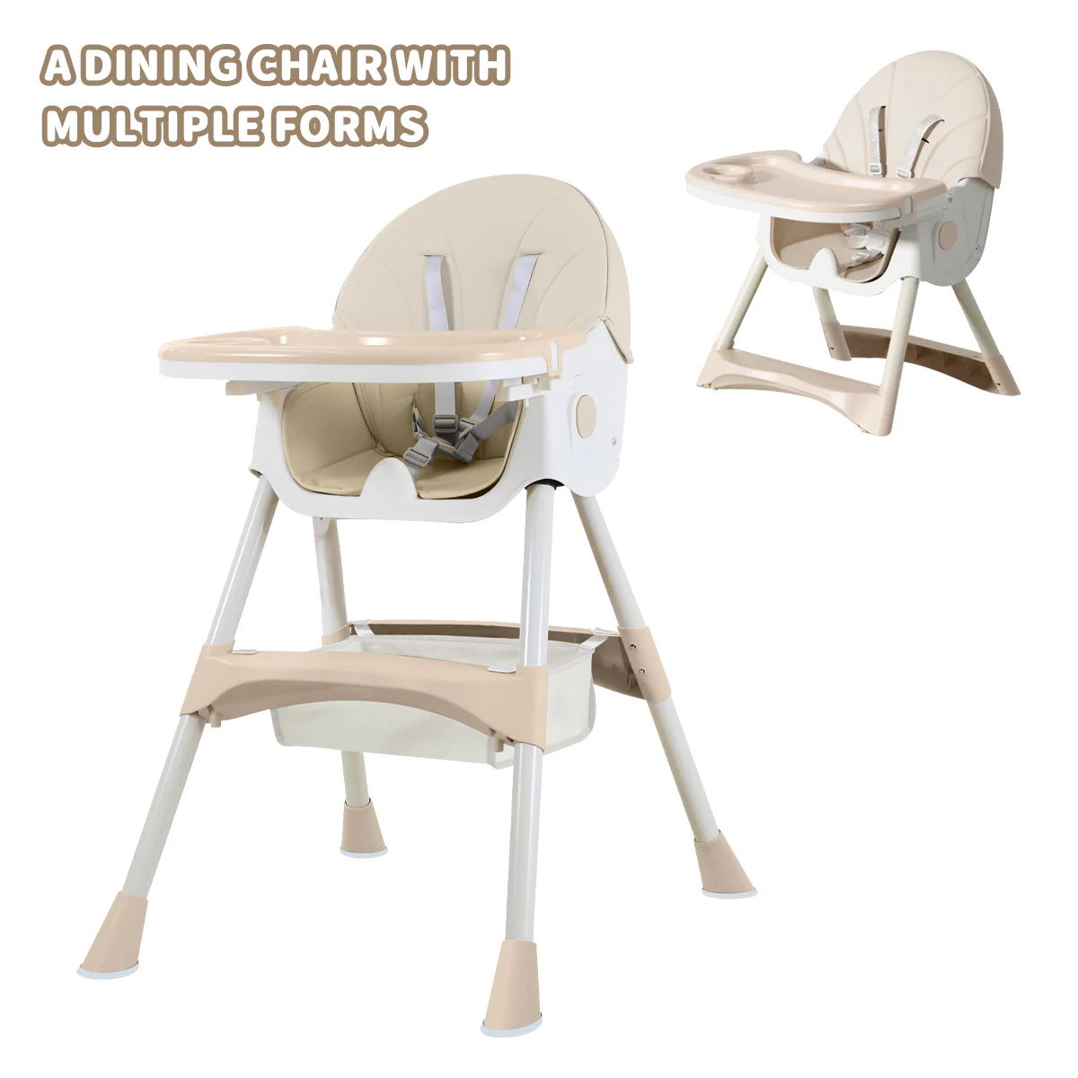 

Children's high chairs, portable outdoor camping chairs, double-layer tray, baby tables and chairs, feeding chairs