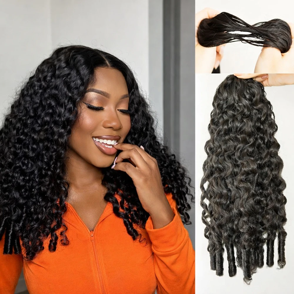 

Burmese Curly Feather Crochet Human For Boho Twist Braiding Feather Crochet Hair Quick Weave With Spiral Curly End Crochet Hair