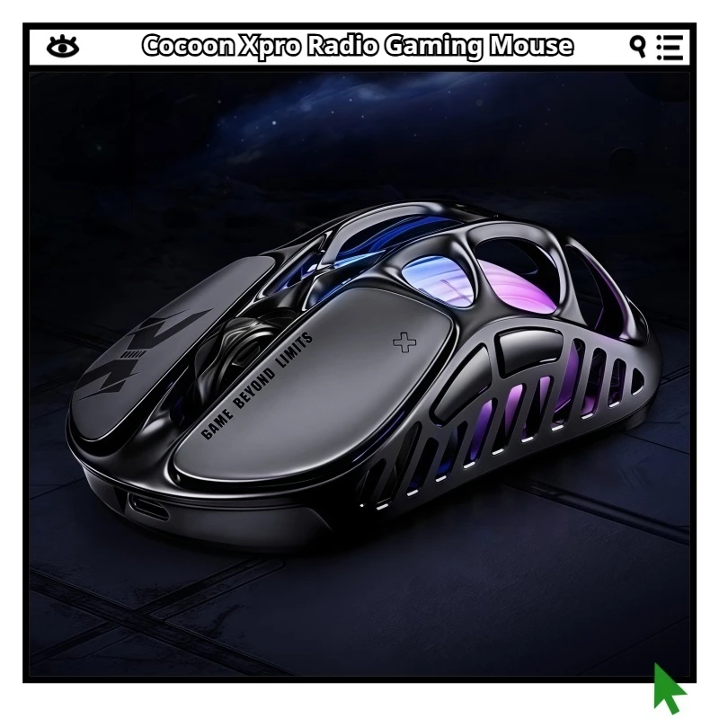 

Беспроводная мышь Po-Jian Xpro, сверхлегкая, полая, трехрежимное соединение, индивидуальное эргономичное RGB PAW3950, частота возврата 8K