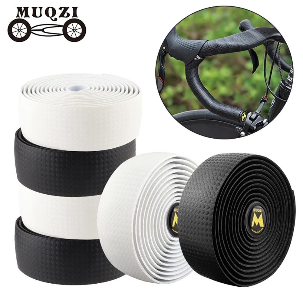 Muqzi Zachte Racefiets Fiets Stuur Tape Wrap Fietsen Demping Anti-Slip Pu Eva Fiets Handvat Riemen Fietsen Accessoires