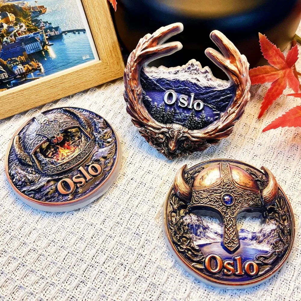 Oslo Norway 3D Fridge Magnets Ornament UV Printing Crafts Resin Refrigerator Magnets Sticker Souvenir Gift Home Decoration
