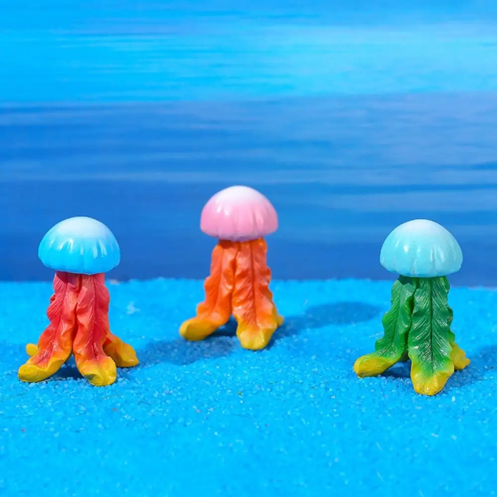 9pcs/set Decorative Coral Micro Landscape Resin Lifelike Simulated Underwater Coral Multicolor Miniature Jellyfish Aquarium