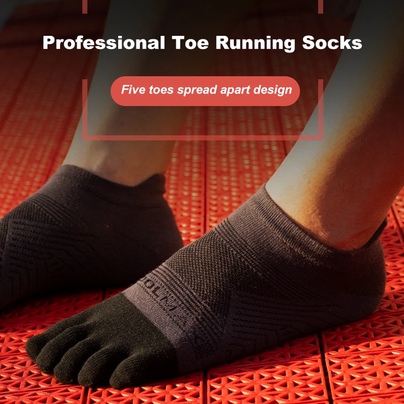 WRELS Five Finger Socks Ankle Socks Sports Breathable Sweat-absorben Comfortable Shaping Anti Friction No Show Socks With Toes