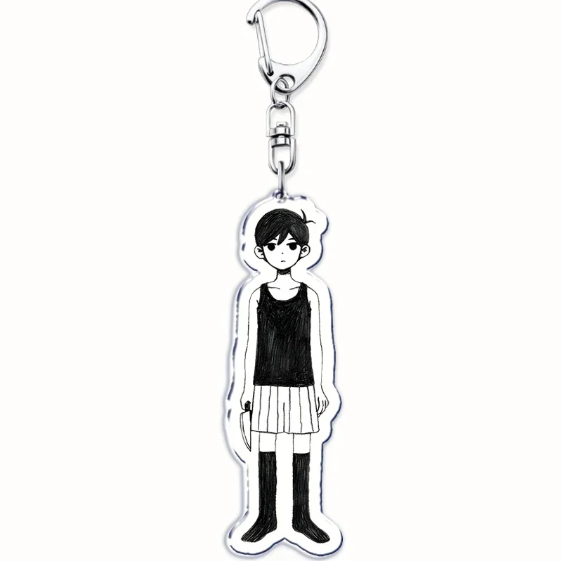Popular Game Omori Keychain for Bags Pendant Basil Mari Aubery Kel Hero Sunny Something Eye Key Chain Ring Keyring Jewelry Gifts