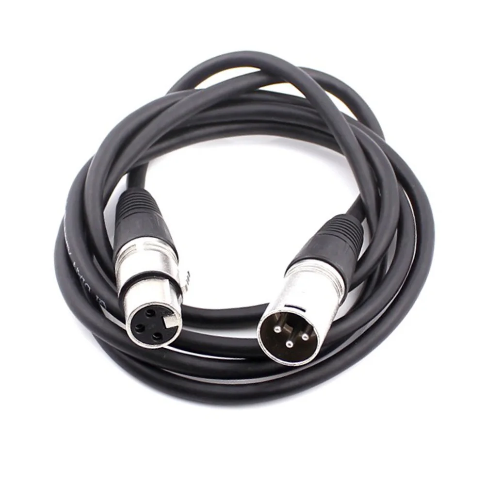 

2 PCS Portable 10m XLR Male To Female Cables Cords Straight Plugs for Microphone Mixer Loudspeaker (Black)