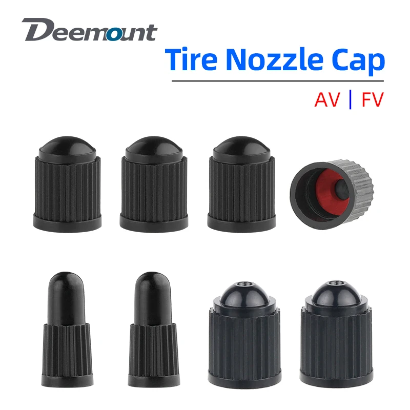 AV FV Threaded Caps for Schrader Presta Nozzles of Auto Cars Bicycle Motorcycles Scooters Valves Plastic Lid Optional Seal Ring