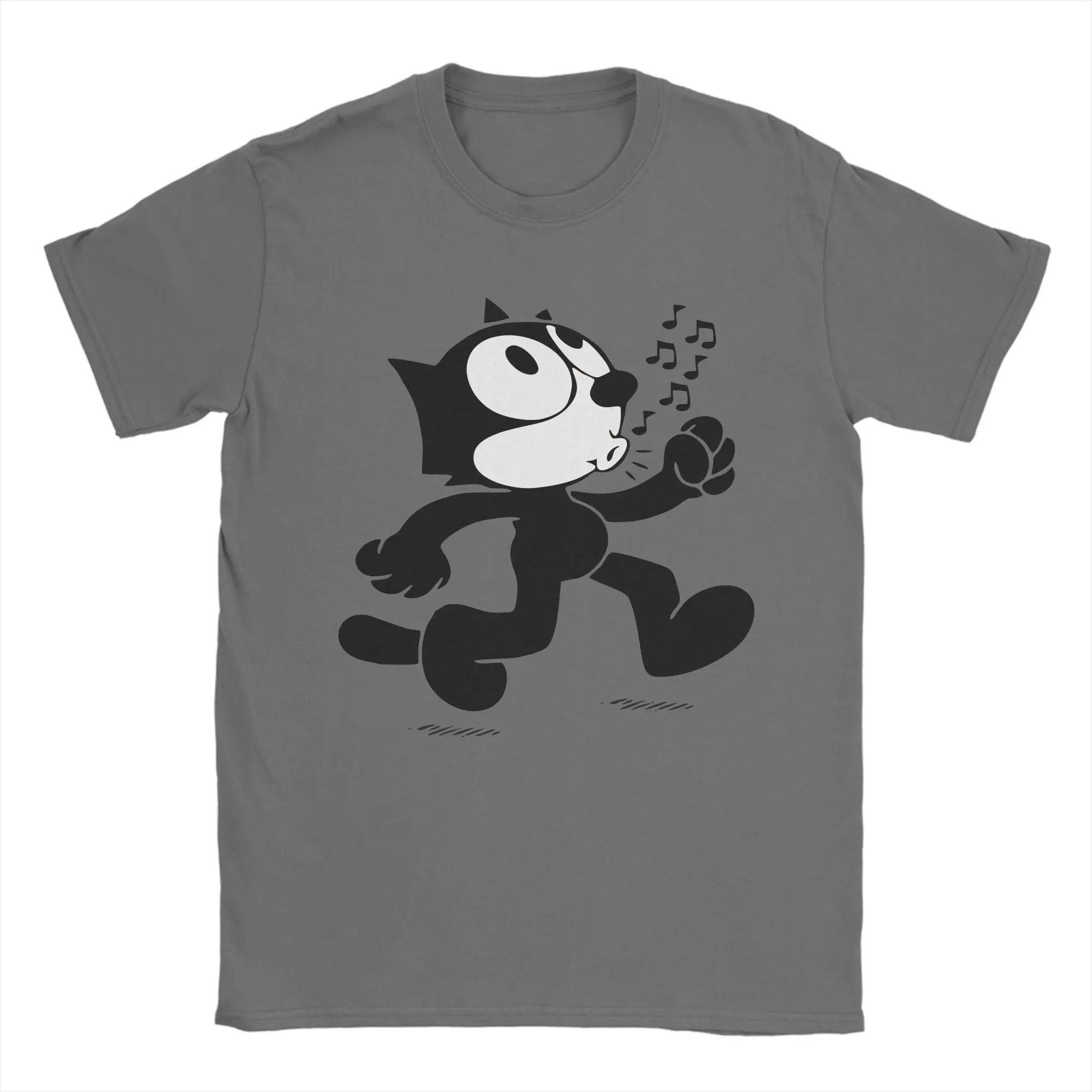 Felixes The Cat Walking  T-Shirts for Men Women  Fashion 100% Cotton Tees Crew Neck Short Sleeve T Shirt Gift Idea Tops