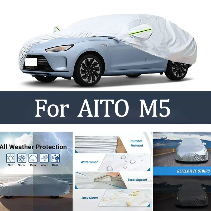 

For AITO M5 Car Cover Outdoor Protection Covers Snow Sunshade Waterproof Dustproof Exterior UV Car Accessories Auto