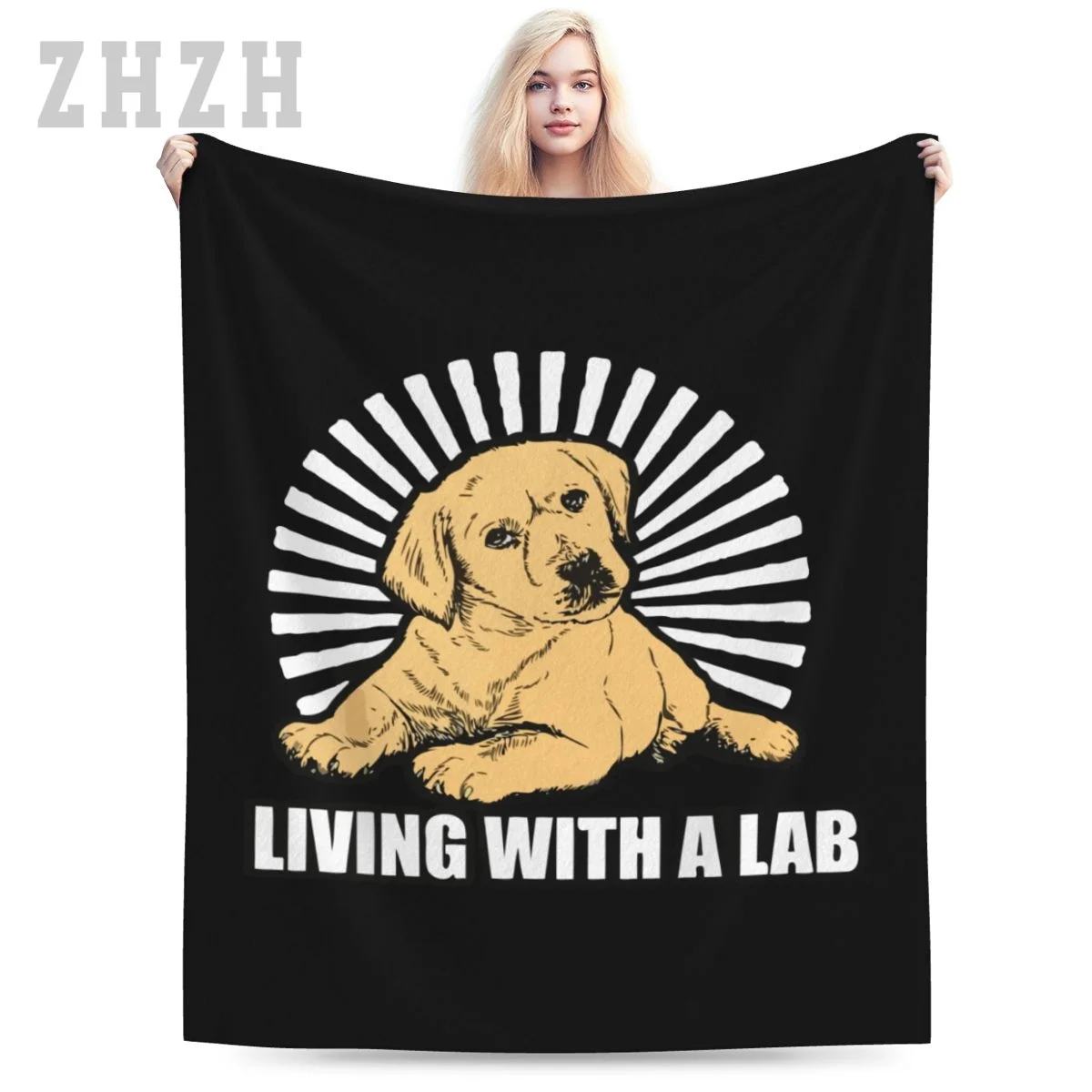 Blanket Labrador Retriever Dogs Living With A LAB Flannel Multifunction Camping Sofa Cover Keep Warm
