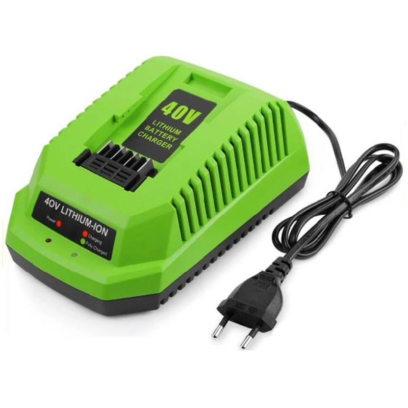 

HOT-40V Lithium Battery Charger for GreenWorks 29482 G-MAX 40V Li-Ion Battery 29472 29482 29652 G40825 EU Plug