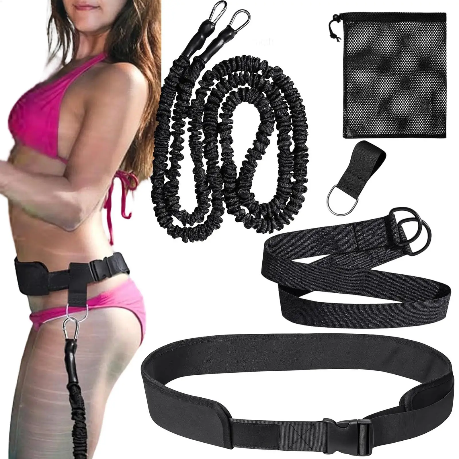 Safe Swim Practice Tether for Beginners, Adjustable Floating Belt with Resistance, 2.5-7.5M Length for Adults to Learn & Train