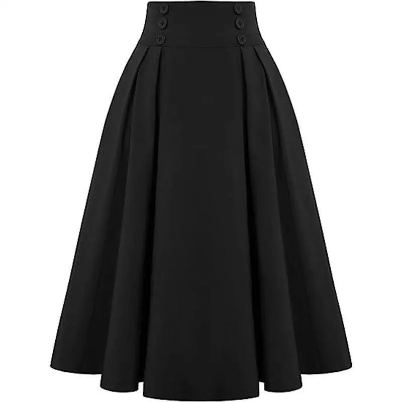 Medieval Victoria Autumn Winter Women Vintage Renaissance Skirt Women Casual A- Line Skirt with Pockets Elastic Gothic Skirt