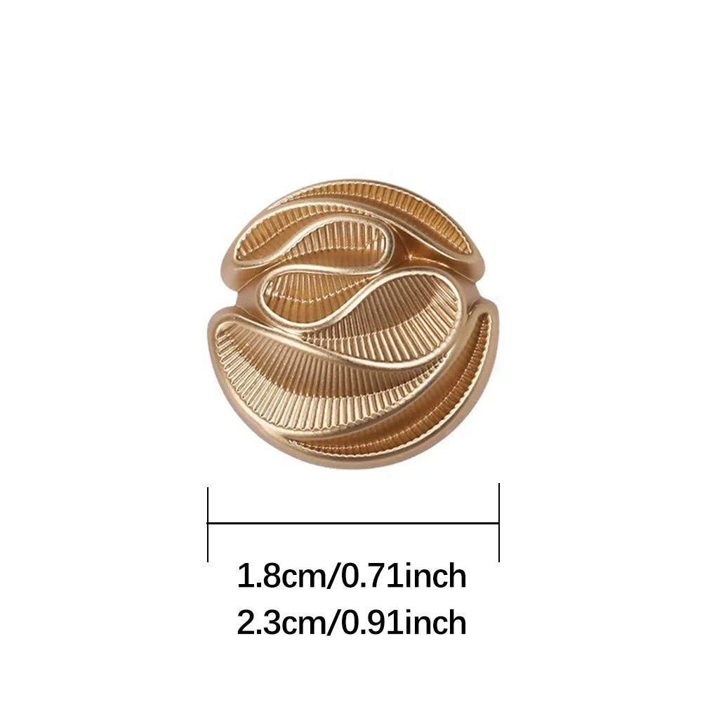 10 Pieces/set Striped Design Metal Buttons for Coats, Dresses and Jackets, Elegant and Simple Gold-coloured Decorative Buttons