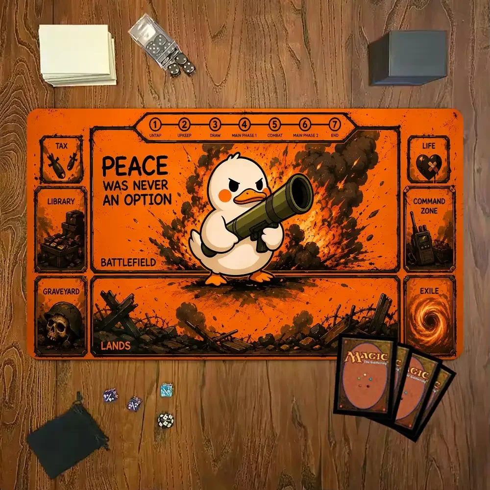 Angry Duck Bazooka Battlefield Playmat Mouse Pad 24X14 MTG TCG Office Desk Mat Work Game Pc Laptop Carpet Mousepad