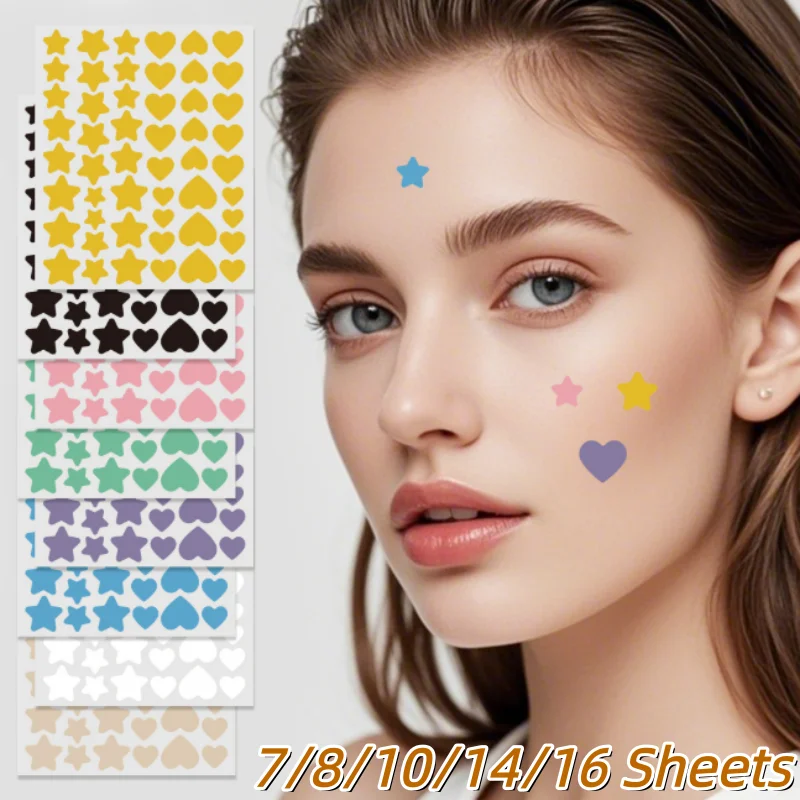 7/8/10/14/16 ورقة ملونة ستار حب الشباب التصحيح غير مرئية حب الشباب غطاء بثرة التصحيح تحسين النساء الجلد الغروانية المائية حب الشباب أدوات العناية