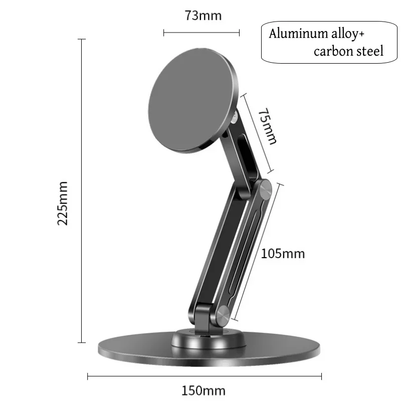 Tablet Carbon and Phone Magnetic Attraction Mount Stand Rotatable 360 Degree Steel and Aluminum Alloy Folding Support Bracket