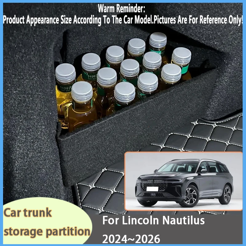 

For Lincoln Nautilus 2024~2026 CDX707 MK2 Car Organizer Trunk Side Partition Trunk Interior Storage Box Parts