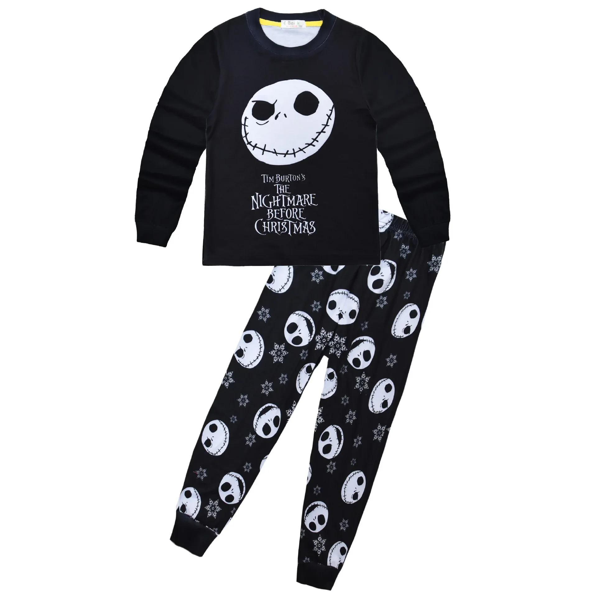 The Nightmare Before Christmas Cosplay Jack Skellington Boys Pajamas Movie Cartoon Comfort Top Pant Home Sleepwear Halloween Set