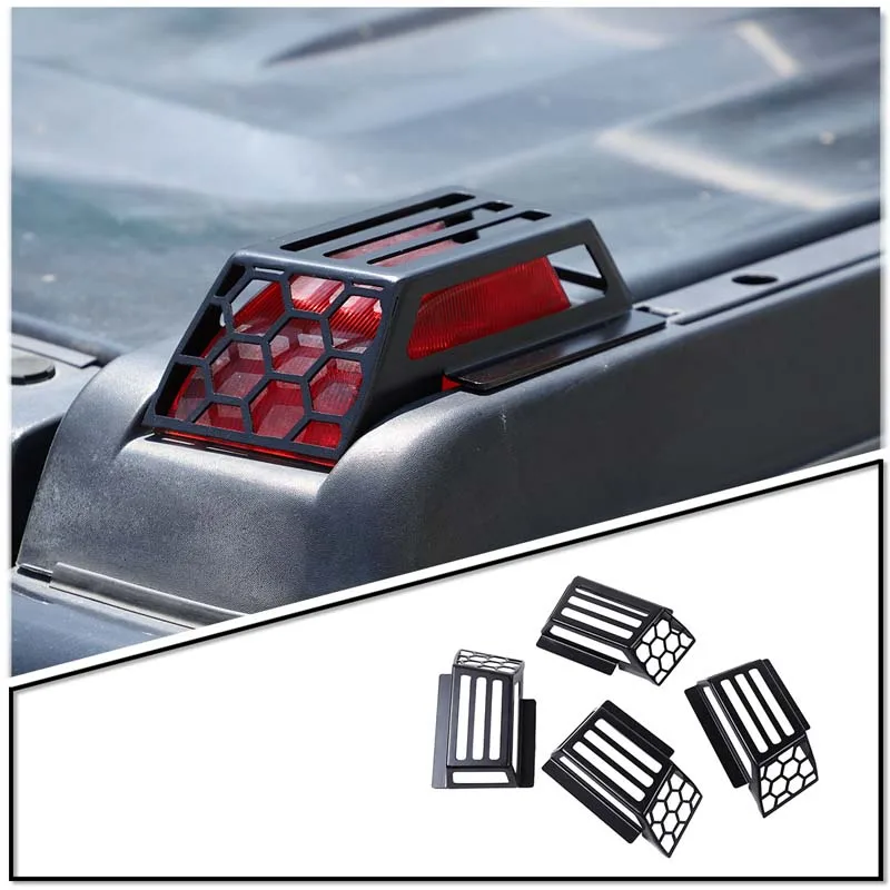 

Stainless Steel Black Car Roof Side Light Lamp Cover Decorative Protection Lid For Hummer H2 2003-2009 External Accessories