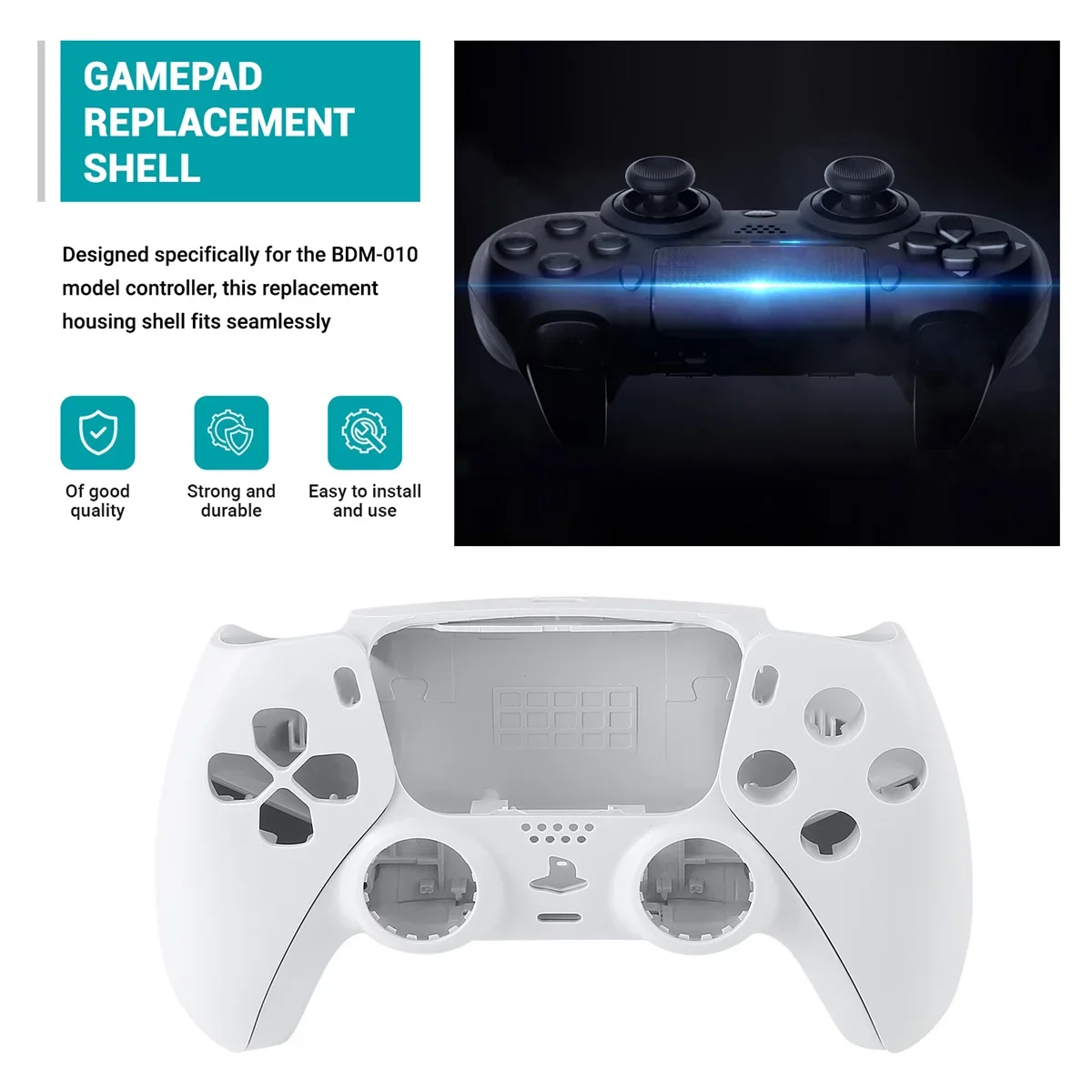 

Repair Part for PS5 BDM-010 Controller Housing Shell Game Controller Shell Cover with Buttons White Rare