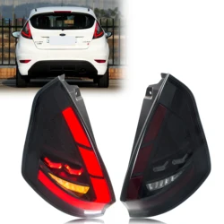 Tylne światła LED dla Ford Fiesta MK7 MK7.5 VI Hatchback 2008-2017 sekwencyjny kierunkowskaz czarny zespół tylne lampy