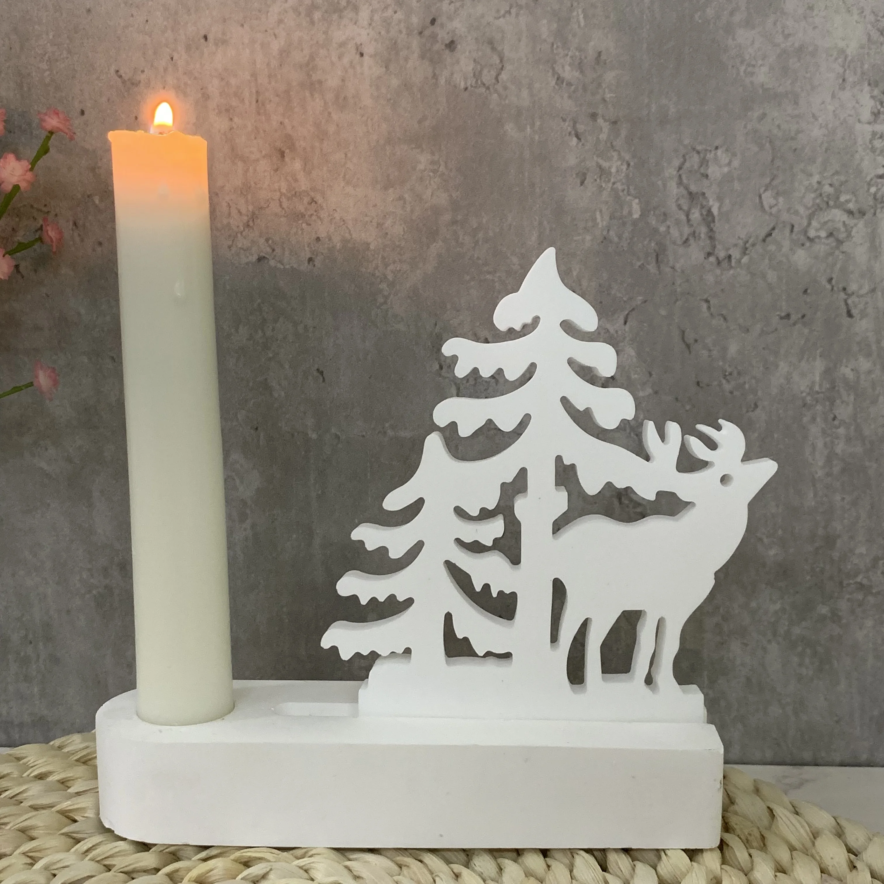 Under The Christmas Tree Elk Pattern Mold Plug-in Decoration DIY Silicone Molds Christmas Home Decoration Mould