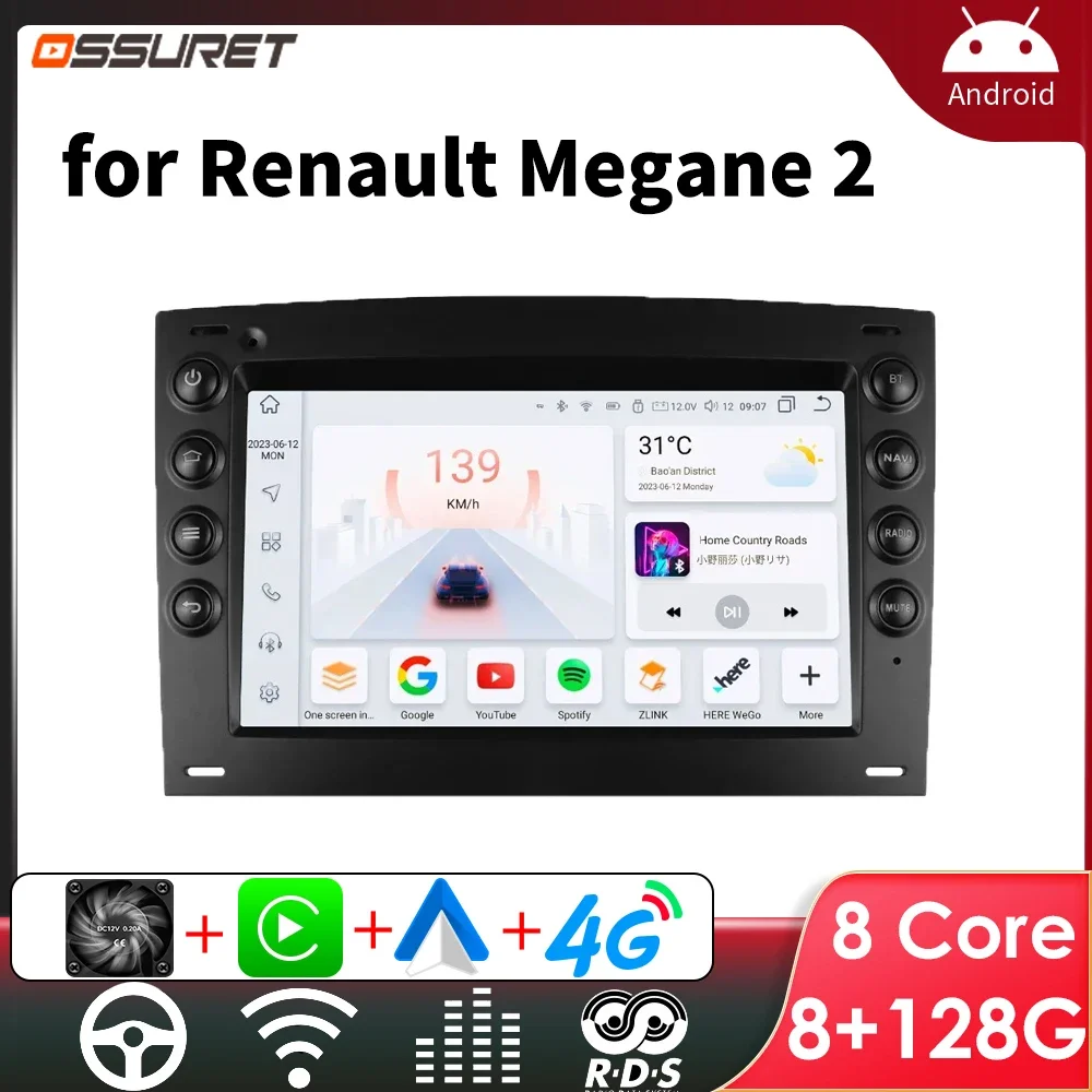 

7862 Android Auto Radio for Renault Megane 2 2002 - 2009 Car Radio Multimedia Video Player GPS Stereo Carplay DSP 2din Head Unit